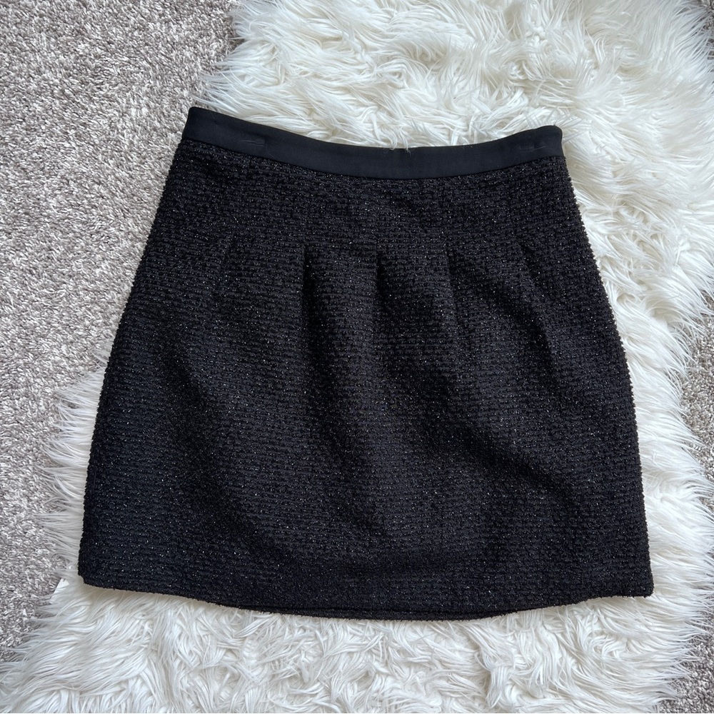 Loft | Black Tweed Shimmer Skirt